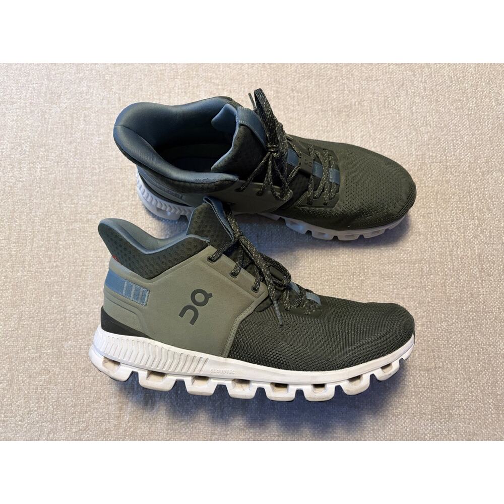 ON Cloud Men's Hi Edge Running Sneaker Size 10 Shoes Olive Green See Pictures